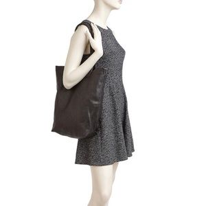 BAGGU Basic Leather Tote Navy